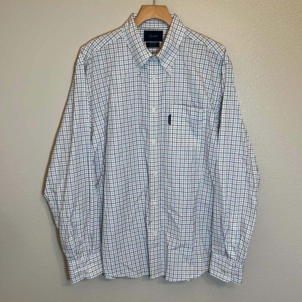 Faconnable Plaid Long Sleeve Button Down Cotton Shirt